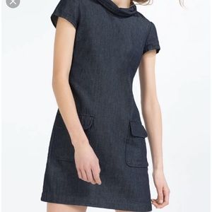 Brand New Denim Mini Dress From Zara With Tags